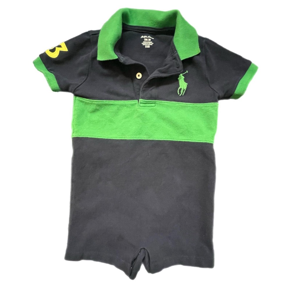 Ralph Lauren Navy & Green One Piece Outfit - 18m